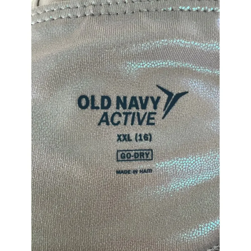 Old Navy Active Iridescent Silver Shine Go Dry Kid's Bike Shorts Size XXL/16